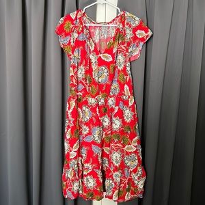 LOFT Red flower dress